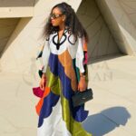 IYANGA WOMAN - Zaria Mosaic Kaftan White